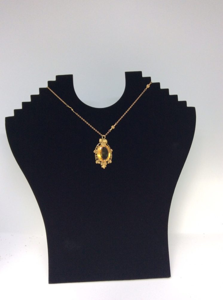 Antique Victorian Yellow Citrine Gold Pendant
