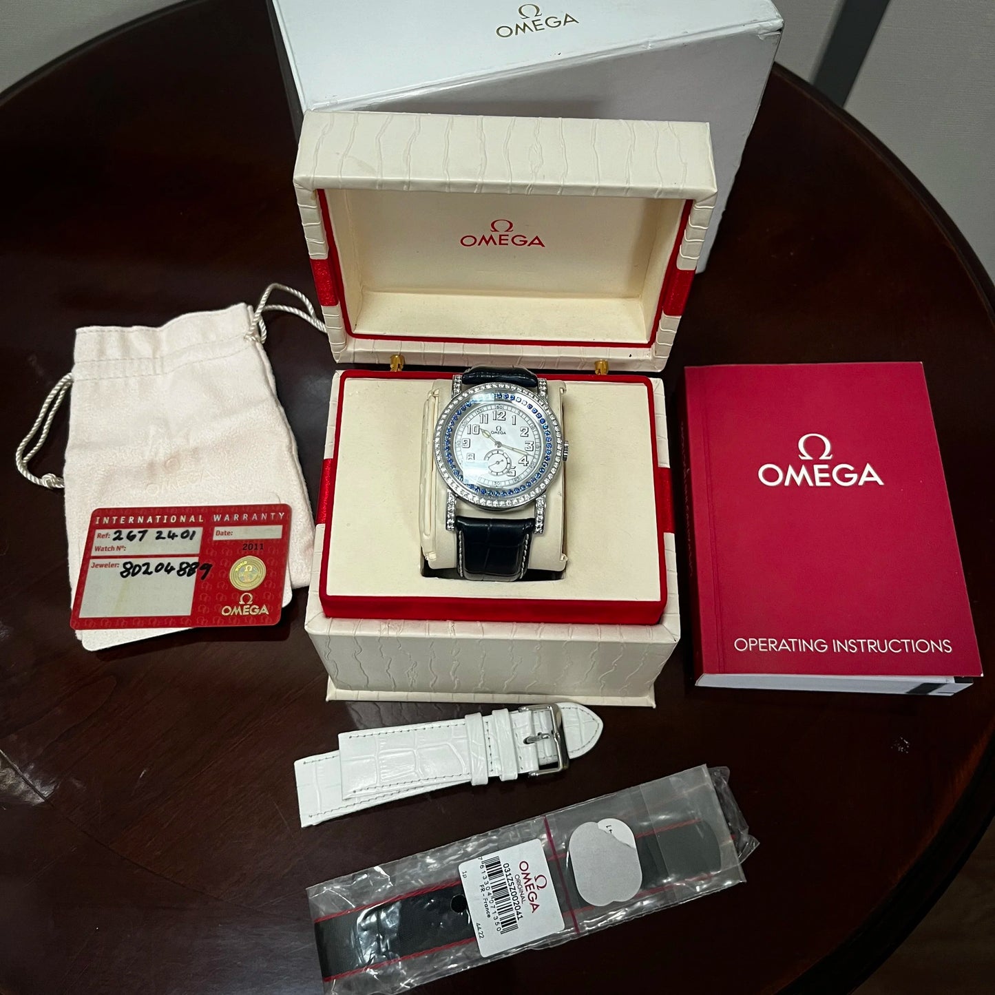 Omega Aquarella 5772.71.56 Steel and Gold Watch Diamonds, Box and Papers