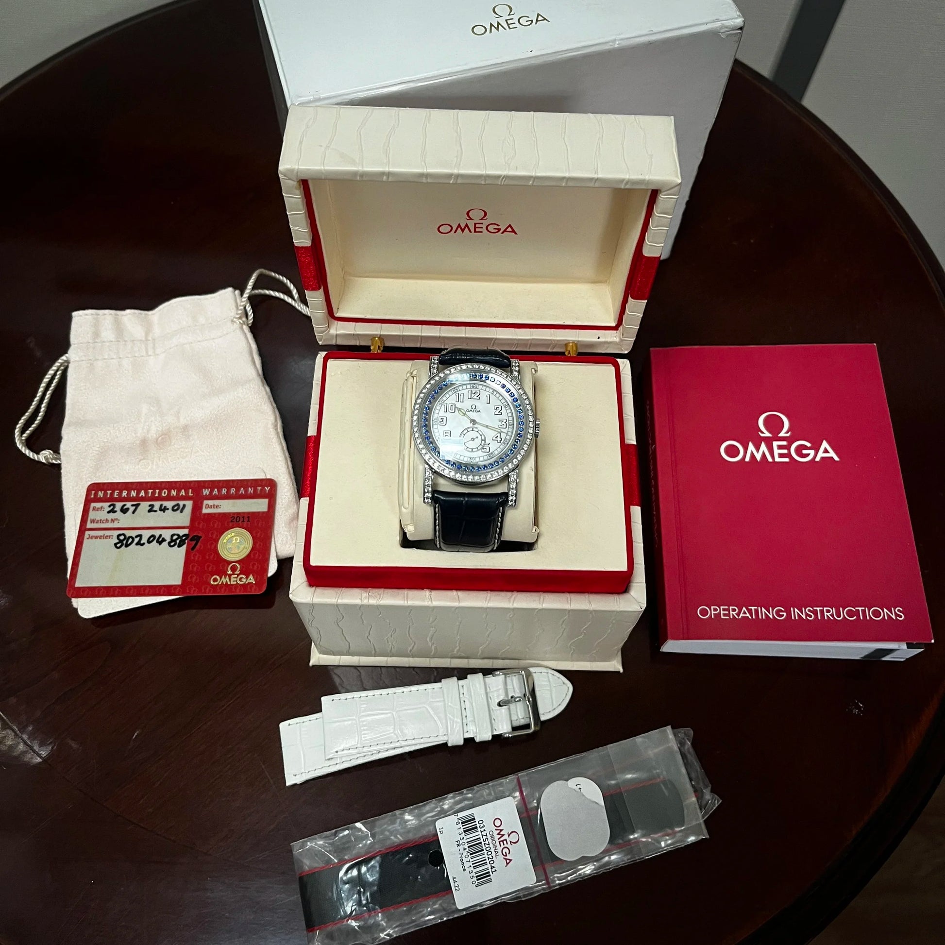 Omega Aquarella 5772.71.56 Steel and Gold Watch Diamonds, Box and Papers