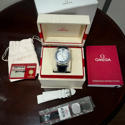 Omega Aquarella 5772.71.56 Steel and Gold Watch Diamonds, Box and Papers