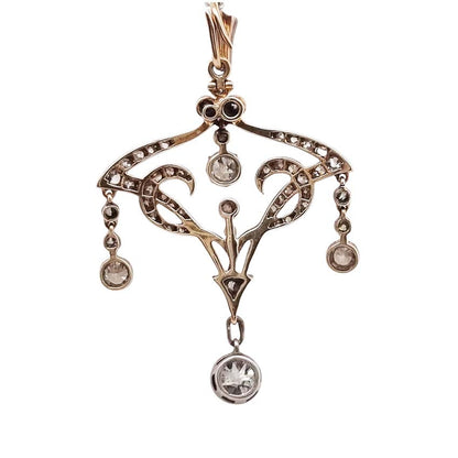 Art Nouveau 1.50ct Old Cut Diamond Pendant