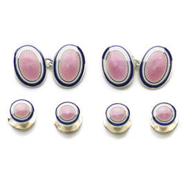Pink Enamel Cufflink Dress Set
