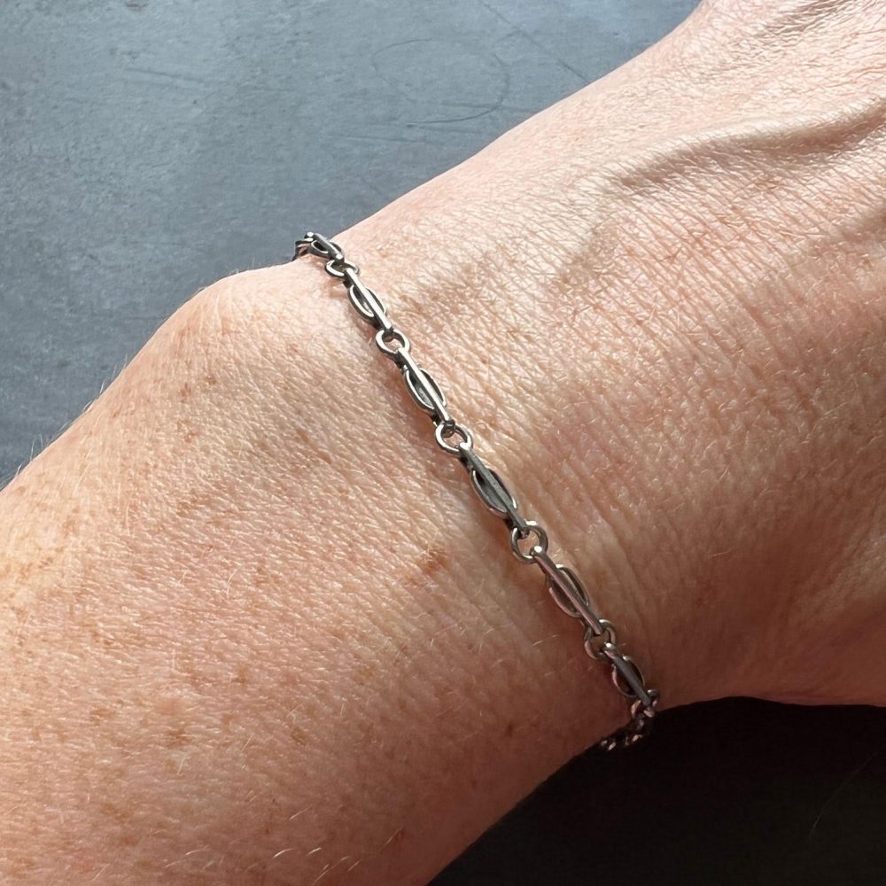 Platinum Fancy Link Charm Bracelet