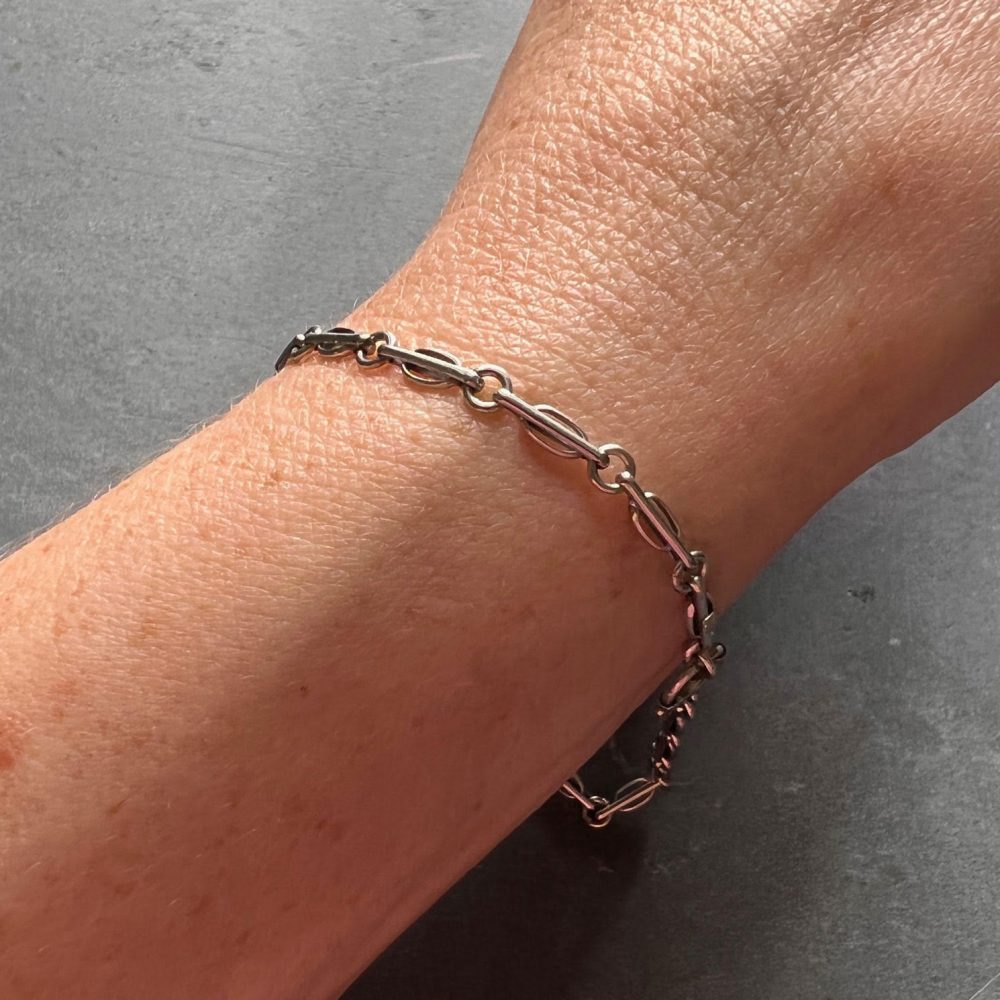 Platinum Fancy Link Charm Bracelet