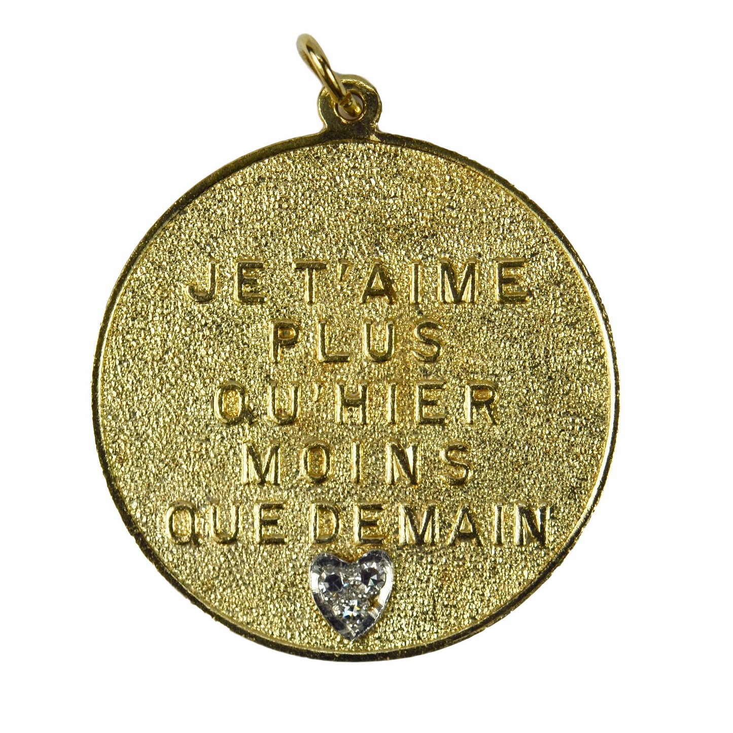 Merrin French Diamond Heart Yellow Gold Love Charm Pendant