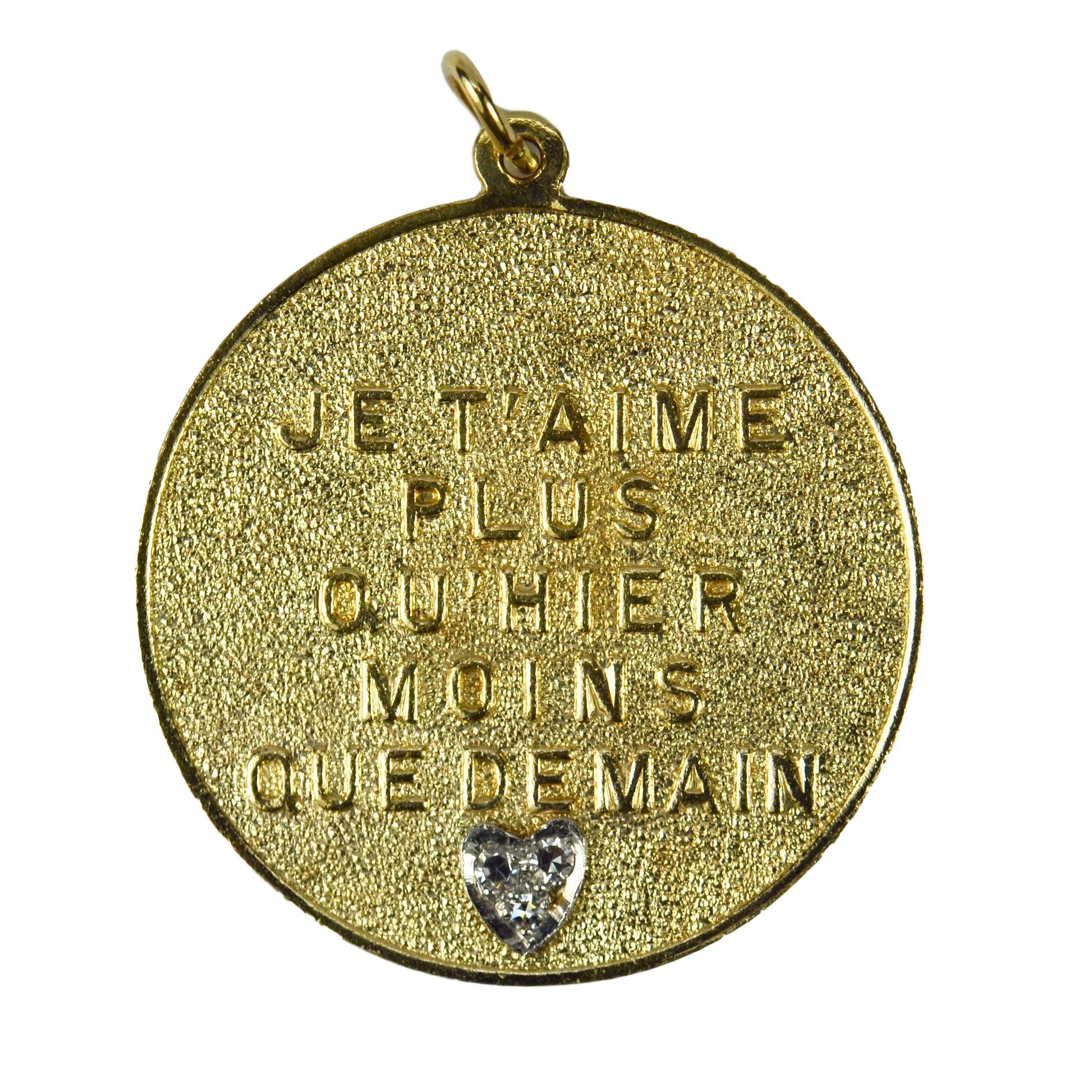 Merrin French Diamond Heart Yellow Gold Love Charm Pendant
