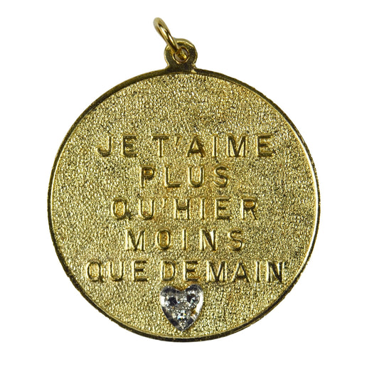 Merrin French Diamond Heart Yellow Gold Love Charm Pendant