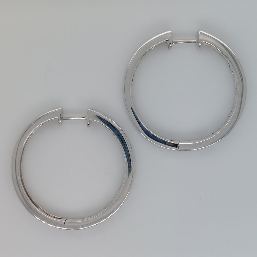 Princess Cut Diamond Hoop Earrings, 2.88ct