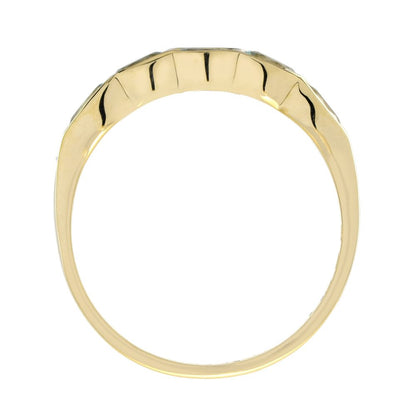 Aquamarine Five Stone Ring in Yellow Gold, 1.25 carat total