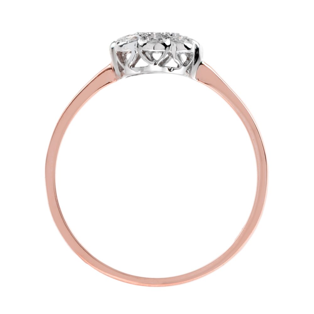 0.32ct Diamond Floral Cluster Ring in Rose Gold