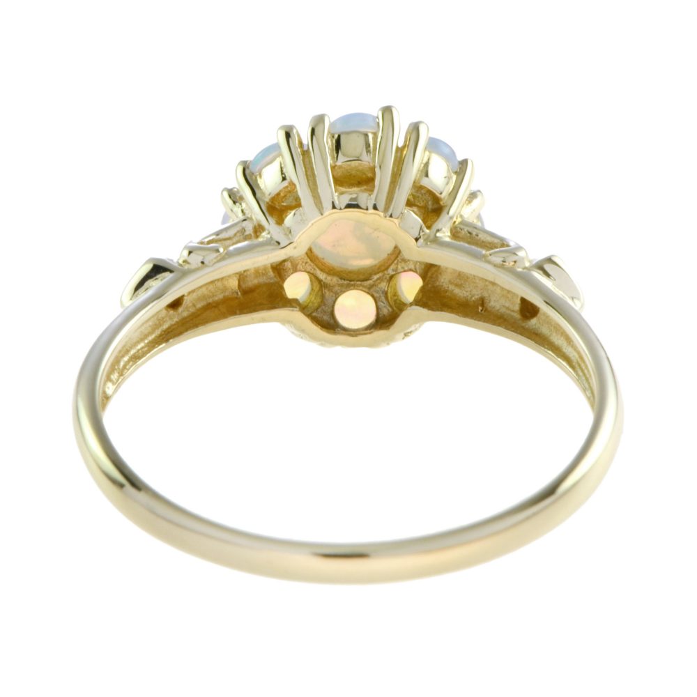 Victorian Style Opal Floral Cluster Ring