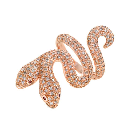 1.46ct Light Brown Fancy Colour Diamond Set 18ct Rose Gold Double Headed Snake Ring