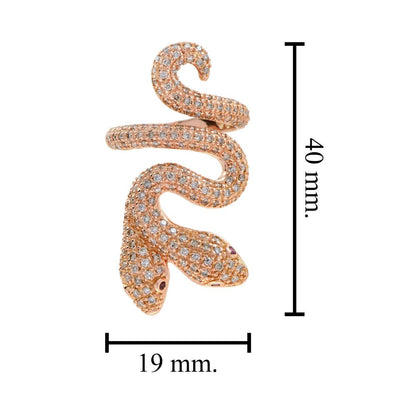 1.46ct Light Brown Fancy Colour Diamond Set 18ct Rose Gold Double Headed Snake Ring