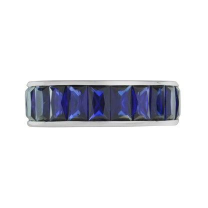 14.30ct Baguette Cut Sapphire Full Eternity Band Ring in Platinum