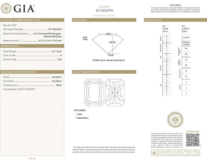 GIA Certified 1.04ct Emerald Cut Diamond and Sapphire Cluster Engagement Ring