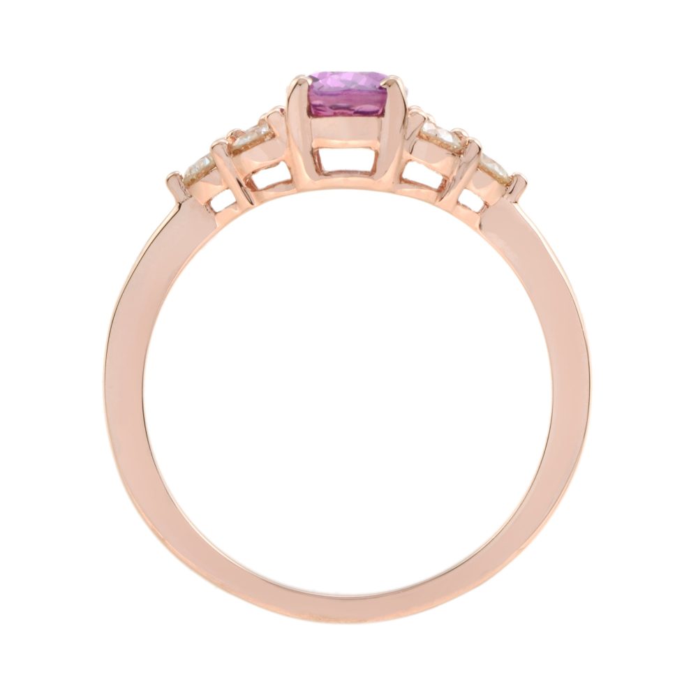 Certified 1.02ct Natural No Heat Pink Sapphire and Diamond Engagement Ring in 18ct Rose Gold