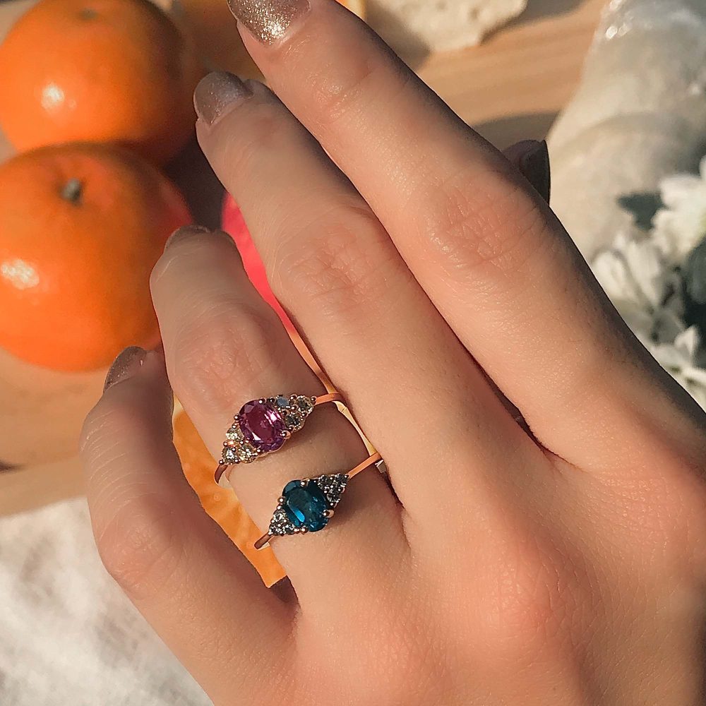 Certified 1.02ct Natural No Heat Pink Sapphire and Diamond Engagement Ring in 18ct Rose Gold