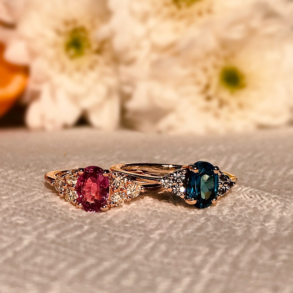 Certified 1.02ct Natural No Heat Pink Sapphire and Diamond Engagement Ring in 18ct Rose Gold