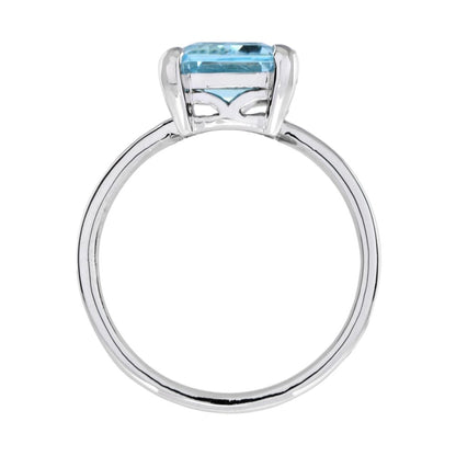 5.5ct Blue Topaz Solitaire Cocktail Ring