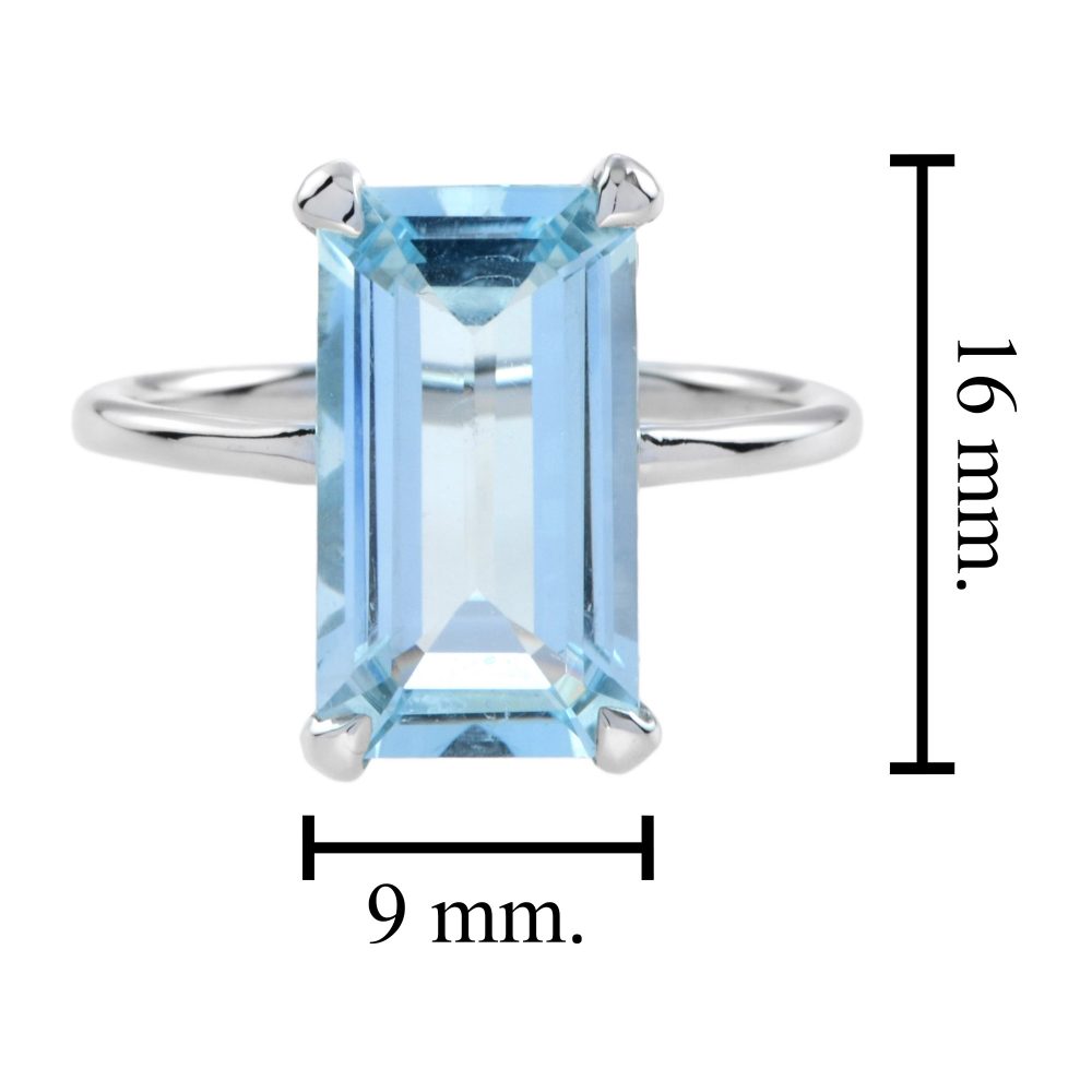 5.5ct Blue Topaz Solitaire Cocktail Ring