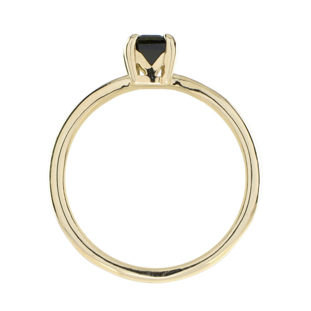 0.60ct Emerald Cut Green Tourmaline Solitaire Engagement Ring