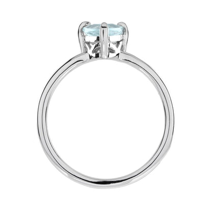 0.60ct Trillion Cut Aquamarine Solitaire Engagement Ring