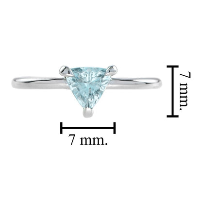 0.60ct Trillion Cut Aquamarine Solitaire Engagement Ring