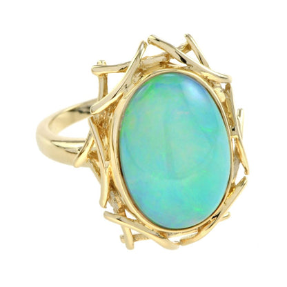 6.50ct Oval Ethiopian and 18ct Yellow Gold Statement Ring