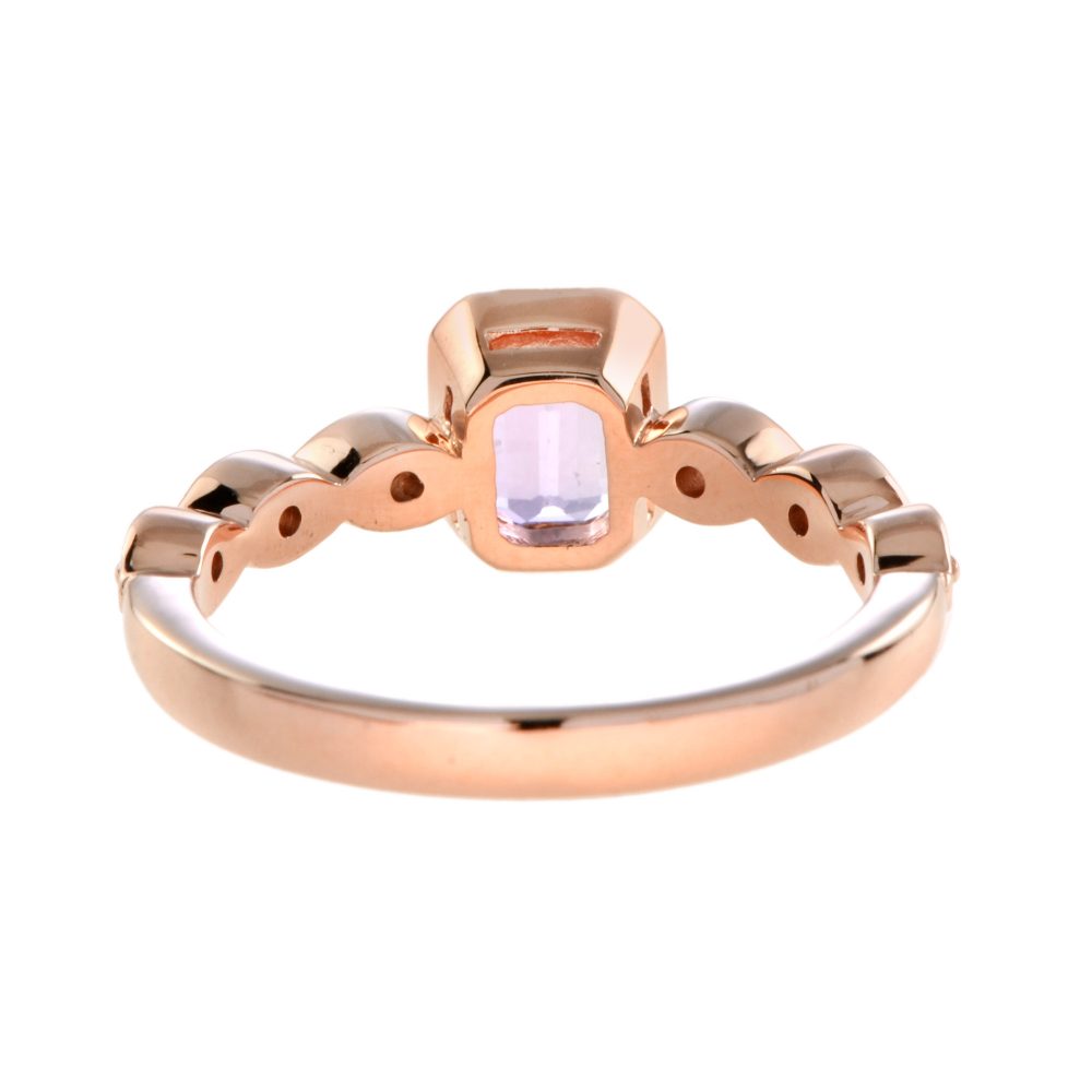 Pink Sapphire and Diamond Engagement Ring in 18ct Rose Gold