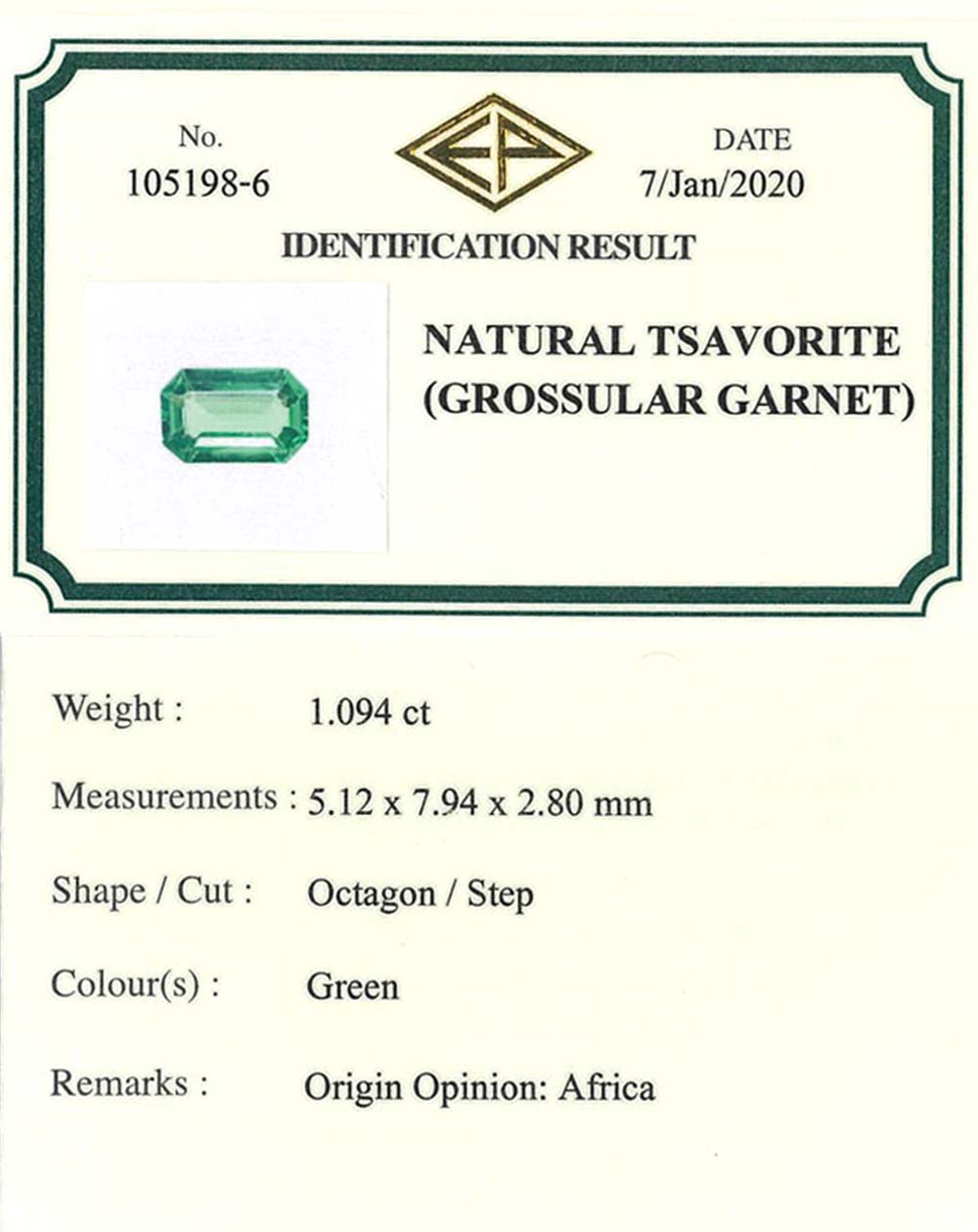 Emerald Cut Natural Tsavorite Garnet Solitaire Engagement Ring with Diamond