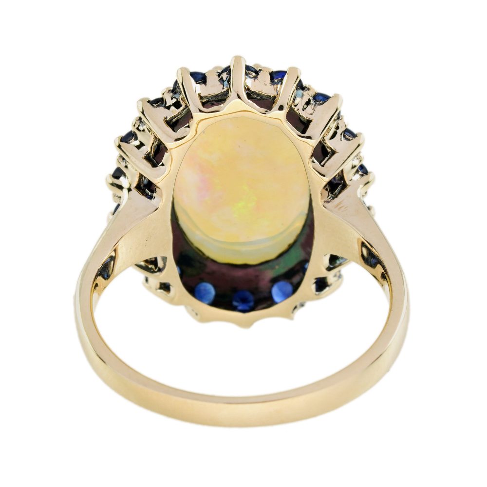3.43ct Opal and Sapphire Cluster Dress Ring