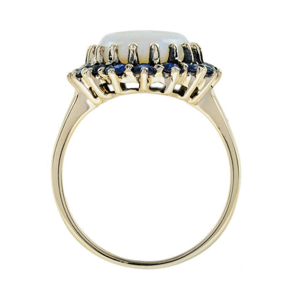 3.43ct Opal and Sapphire Cluster Dress Ring