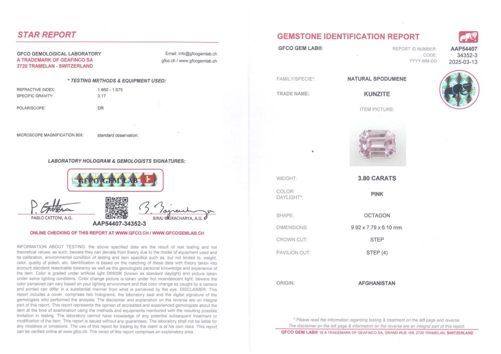 Pink Kunzite and Baguette Diamond Engagement Ring