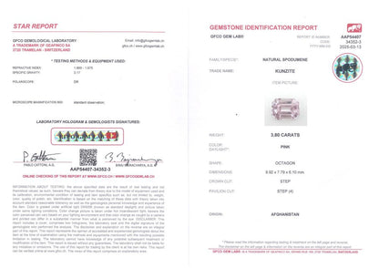 Pink Kunzite and Baguette Diamond Engagement Ring