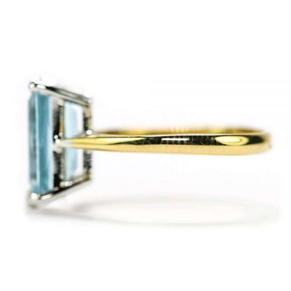 Vintage 2.91ct Aquamarine Solitaire 18ct Yellow Gold Dress Ring