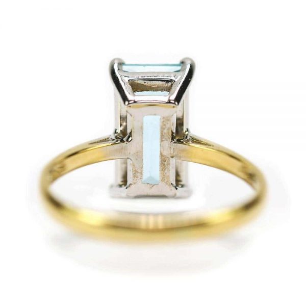 Vintage 2.91ct Aquamarine Solitaire 18ct Yellow Gold Dress Ring