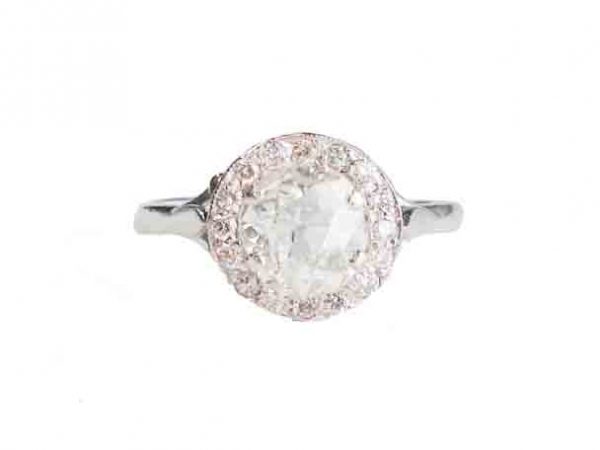 Art Deco Diamond Cluster Ring old cut diamond