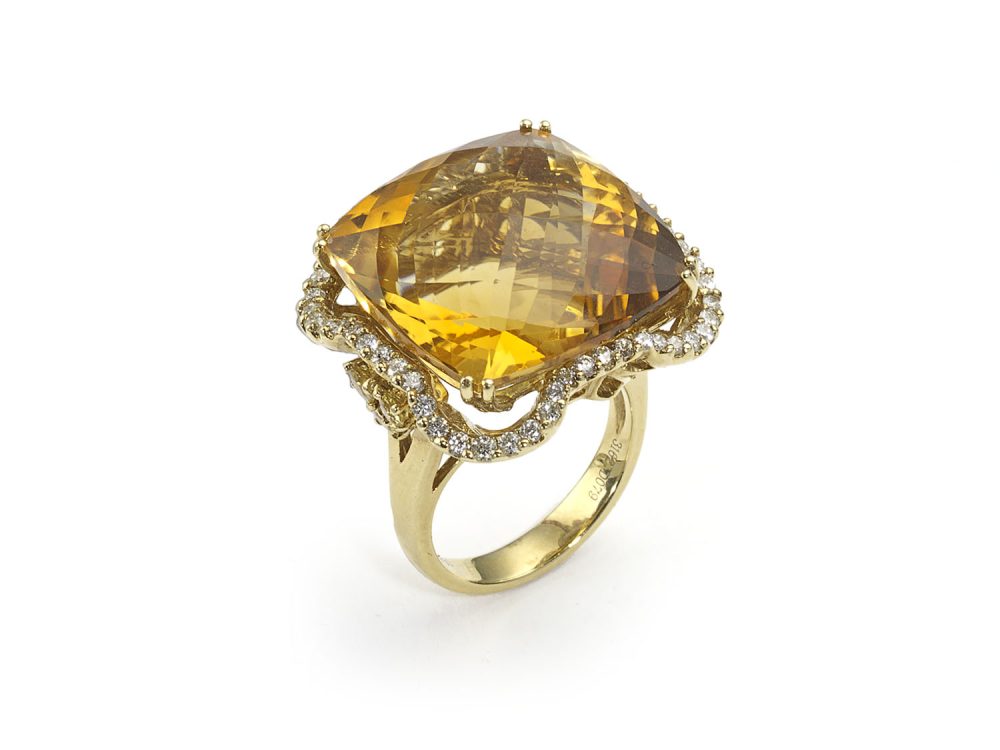 Citrine & Diamond Ring