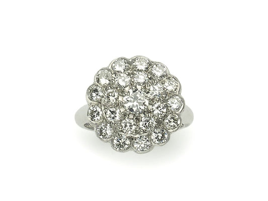Diamond Gold Cluster Ring