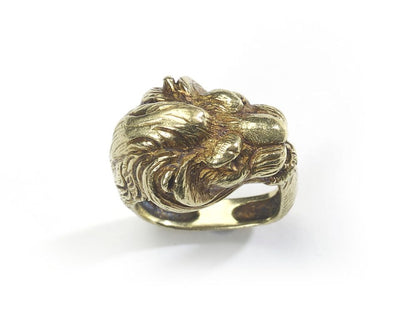 Antique French Gold Lion Ring
