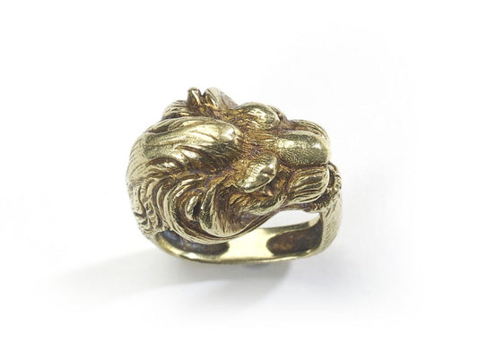 Antique French Gold Lion Ring