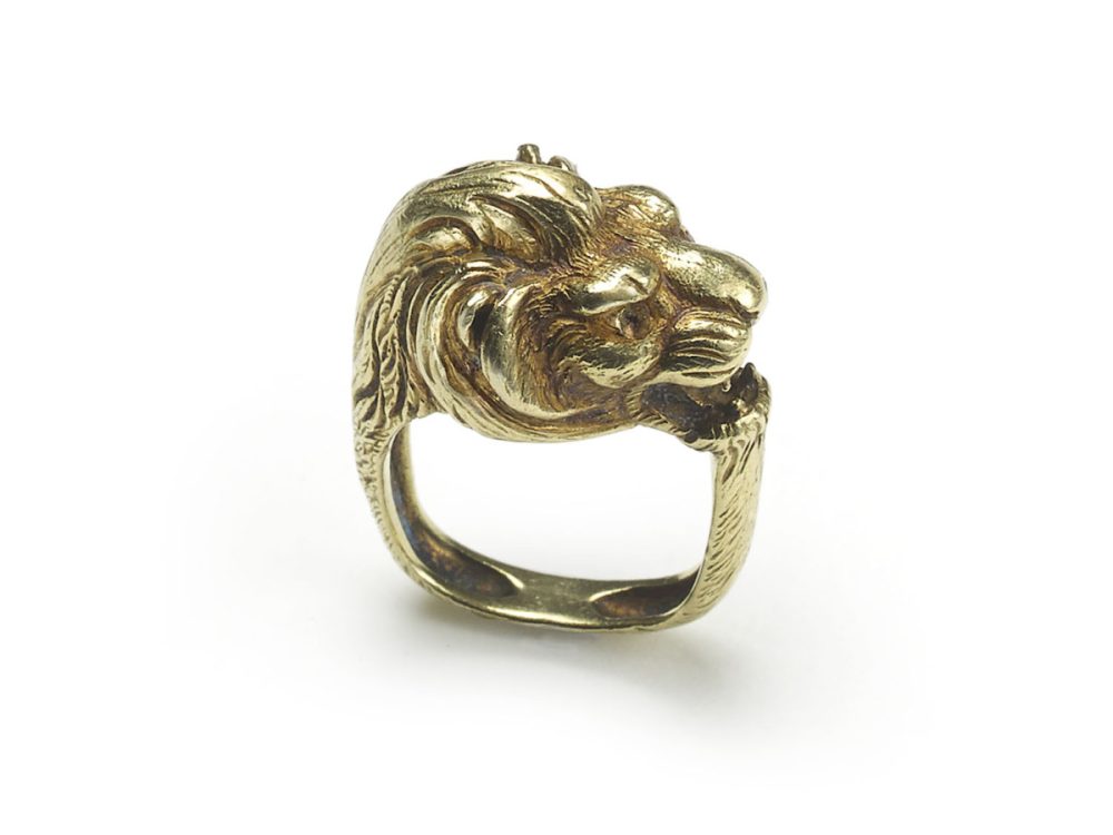 Antique French Gold Lion Ring