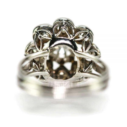 Vintage 0.80 Carat Diamond Floral Cluster Dome Ring 1960s 18ct White Gold