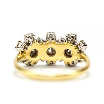 18ct Triple Daisy Flower Cluster 1.20ct Diamond Ring