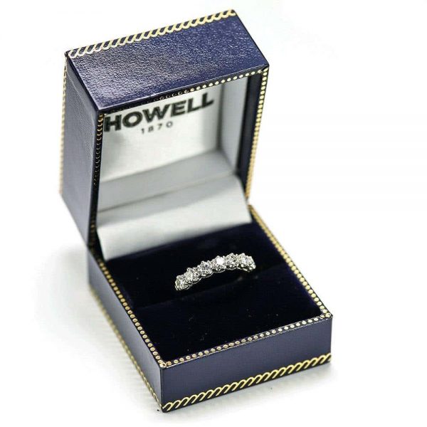 Vintage 18ct White Gold Diamond Est. 1.00ct Half Eternity Ring