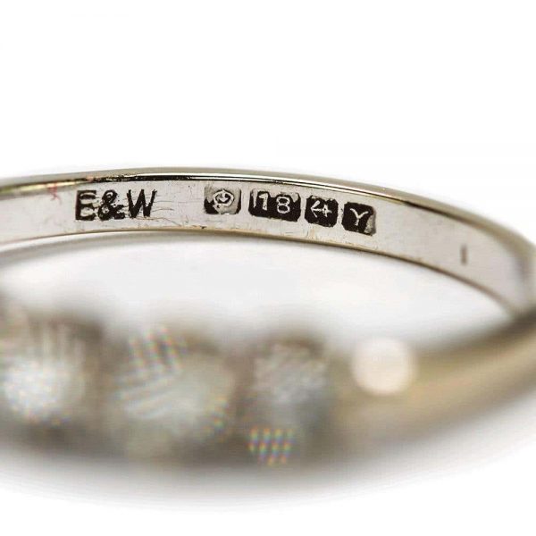 Vintage 18ct White Gold Diamond Est. 1.00ct Half Eternity Ring