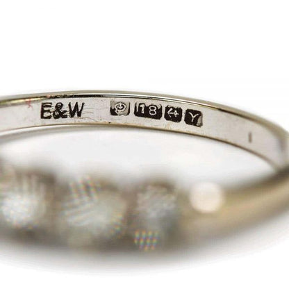 Vintage 18ct White Gold Diamond Est. 1.00ct Half Eternity Ring