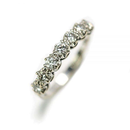 Vintage 18ct White Gold Diamond Est. 1.00ct Half Eternity Ring