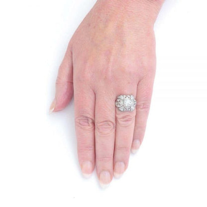 Antique Art Deco Platinum and Diamond 1.95ct Engagement Ring Circa 1920s