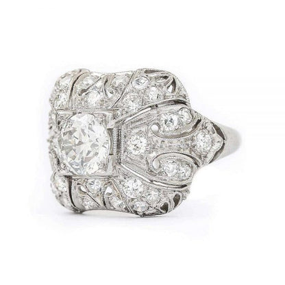 Antique Art Deco Platinum and Diamond 1.95ct Engagement Ring Circa 1920s